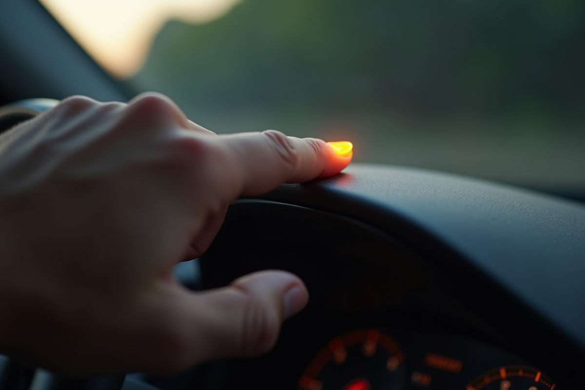 Main pointant une lumière d
